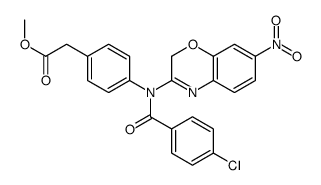 methyl 2-[4-[(4-chlorobenzoyl)-(7-nitro-2H-1,4-benzoxazin-3-yl)amino]phenyl]acetate Structure