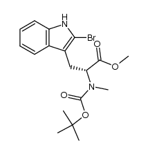 methyl (R)-3-(2-bromo-1H-indol-3-yl)-2-(N-tert-butoxycarbonyl-N-methylamino)-propanoate Structure