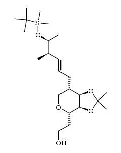 2-((3aS,4S,7S,7aR)-7-((4R,5S,E)-5-((tert-butyldimethylsilyl)oxy)-4-methylhex-2-en-1-yl)-2,2-dimethyltetrahydro-3aH-[1,3]dioxolo[4,5-c]pyran-4-yl)ethanol结构式
