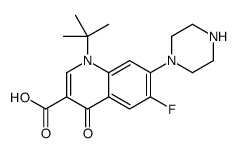 1-tert-butyl-6-fluoro-4-oxo-7-piperazin-1-ylquinoline-3-carboxylic acid Structure