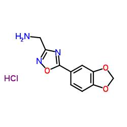 1-[5-(1,3-Benzodioxol-5-yl)-1,2,4-oxadiazol-3-yl]methanamine hydrochloride (1:1) Structure