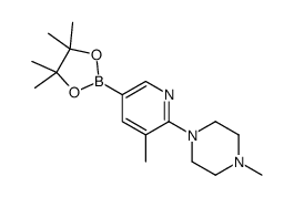 5-Methyl-6-(4-methylpiperazin-1-yl)pyridine-3-boronic acid pinacol ester结构式