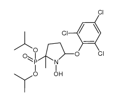 diisopropyl (1-hydroxy-2-methyl-5-(2,4,6-trichlorophenoxy)pyrrolidin-2-yl)phosphonate结构式