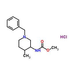 Methyl (1-benzyl-4-methyl-3-piperidinyl)carbamate hydrochloride (1:1)结构式
