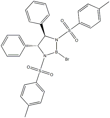 (4R,5R)-2-Bromo-1,3-bis[(4-methylphenyl)sulfonyl]-4,5-diphenyl-1,3,2-diazaborolidine结构式