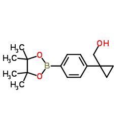 (1-(4-(4,4,5,5-Tetramethyl-1,3,2-dioxaborolan-2-yl)phenyl)cyclopropyl)methanol Structure