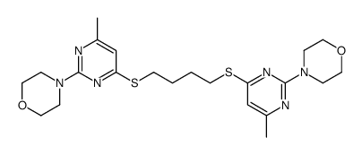 4-[4-methyl-6-[4-(6-methyl-2-morpholin-4-ylpyrimidin-4-yl)sulfanylbutylsulfanyl]pyrimidin-2-yl]morpholine结构式