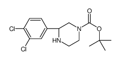 tert-butyl (3S)-3-(3,4-dichlorophenyl)piperazine-1-carboxylate结构式