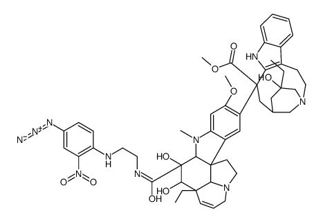 Vincaleukoblastine, 3-(((2-((4-azido-2-nitrophenyl)amino)ethyl)amino)c arbonyl)-O4-deacetyl-3-de(methoxycarbonyl)- structure