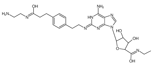 2-((2-aminoethylamino)carbonylethylphenylethylamino)-5'-N-ethylcarboxamidoadenosine structure