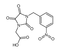 2-[3-[(3-nitrophenyl)methyl]-2,4,5-trioxoimidazolidin-1-yl]acetic acid结构式