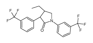 (3R,4R)-4-ethyl-1,3-bis[3-(trifluoromethyl)phenyl]pyrrolidin-2-one结构式