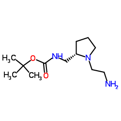 2-Methyl-2-propanyl {[(2S)-1-(2-aminoethyl)-2-pyrrolidinyl]methyl}carbamate Structure