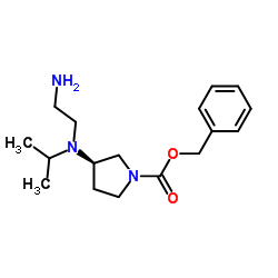 Benzyl (3R)-3-[(2-aminoethyl)(isopropyl)amino]-1-pyrrolidinecarboxylate Structure