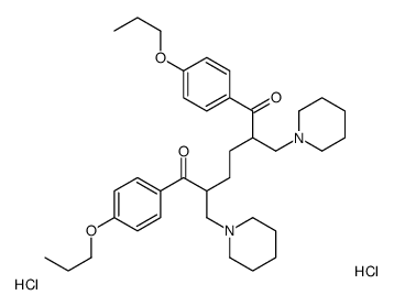 2,5-bis(piperidin-1-ylmethyl)-1,6-bis(4-propoxyphenyl)hexane-1,6-dione,dihydrochloride结构式