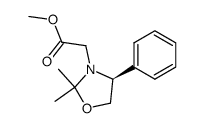 ((S)-2,2-Dimethyl-4-phenyl-oxazolidin-3-yl)-acetic acid methyl ester结构式