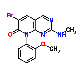 6-Bromo-8-(2-methoxyphenyl)-2-(methylamino)pyrido[2,3-d]pyrimidin-7(8H)-one结构式