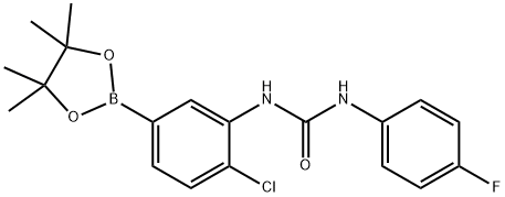 4-氯-3-对氟苯基脲基苯硼酸频哪醇酯结构式