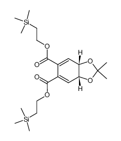 bis(2-(trimethylsilyl)ethyl) cis-5,6-dihydroxy-1,3-cyclohexadiene-2,3-dicarboxylate O-acetonide Structure