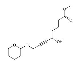 (5S)-methyl 5-hydroxy-8-(tetrahydropyran-2-yloxy)-6-octynoate Structure