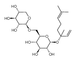 (3S)-linaloyl β-D-xylopyranosyl-(1->6)-β-D-glucopyranoside结构式