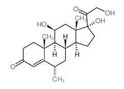 11-β,17-α,21-三羟基-6-α-甲基孕甾-4-烯-3,20-二酮-d4结构式