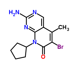 2-Amino-6-bromo-8-cyclopentyl-5-methylpyrido[2,3-d]pyrimidin-7(8H)-one Structure