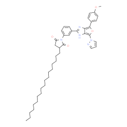 2,5-Pyrrolidinedione,1-[3-[4-(4-methoxyphenyl)-6-(1H-pyrazol-1-yl)-1H-furo[3,4-d]imidazol-2-yl]phenyl]-3-octadecyl- structure