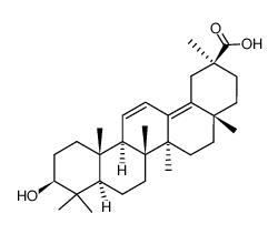 3β-Hydroxyolean-11,13(18)-dien-30-oic acid结构式