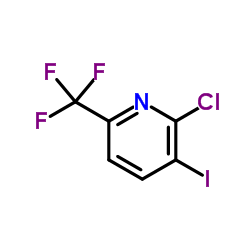 2-氯-3-碘-6-(三氟甲基)吡啶结构式