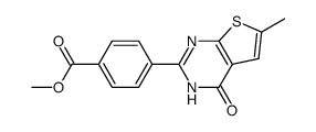 4-(3,4-dihydro-4-oxo-6-methyl-thieno-[2,3-d]-pyrimidin-2-yl)-benzoic acid methylester结构式