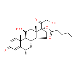 6alpha-fluoro-11beta,17,21-trihydroxypregna-1,4-diene-3,20-dione 17-valerate structure