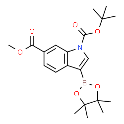 1-叔丁基 6-甲基 3-(4,4,5,5-四甲基-1,3,2-二氧硼杂环戊烷-2-基)-1H-吲哚-1,6-二羧酸酯图片