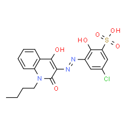 3-[(1-butyl-1,2-dihydro-4-hydroxy-2-oxo-3-quinolyl)azo]-5-chloro-2-hydroxybenzenesulphonic acid structure