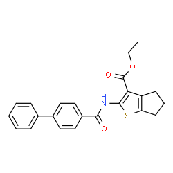 ethyl 2-([1,1-biphenyl]-4-carboxamido)-5,6-dihydro-4H-cyclopenta[b]thiophene-3-carboxylate结构式