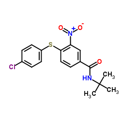 4-[(4-Chlorophenyl)sulfanyl]-N-(2-methyl-2-propanyl)-3-nitrobenzamide结构式