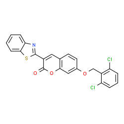 3-(1,3-benzothiazol-2-yl)-7-[(2,6-dichlorobenzyl)oxy]-2H-chromen-2-one structure