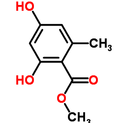 2,4-二羟基-6-甲基苯甲酸甲酯结构式