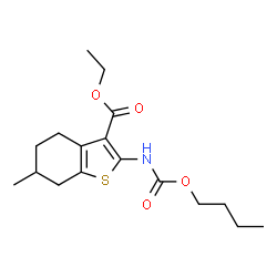 Ethyl 2-[(butoxycarbonyl)amino]-6-methyl-4,5,6,7-tetrahydro-1-benzothiophene-3-carboxylate结构式