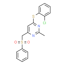 (6-[(2-CHLOROPHENYL)SULFANYL]-2-METHYL-4-PYRIMIDINYL)METHYL PHENYL SULFONE结构式