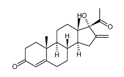17β-acetyl-17α-hydroxy-16-methyleneandrost-4-en-3-one结构式