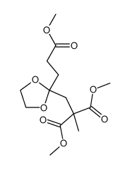 dimethyl 2-((2-(3-methoxy-3-oxopropyl)-1,3-dioxolan-2-yl)methyl)-2-methylmalonate结构式