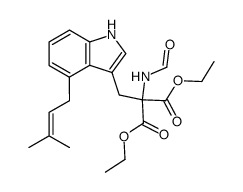 (Dimethylallyl-skatyl)-formaminomalonsaeure-diethylester结构式
