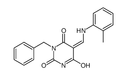 (5Z)-1-benzyl-5-[(2-methylanilino)methylidene]-1,3-diazinane-2,4,6-trione Structure
