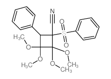 Cyclobutanecarbonitrile,2,2,3,3-tetramethoxy-4-phenyl-1-(phenylsulfonyl)- Structure