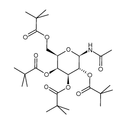 N-(2,3,4,6-tetra-O-pivaloyl-β-D-galactopyranosyl)acetamide Structure