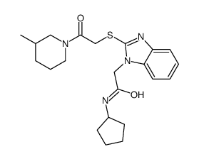 1H-Benzimidazole-1-acetamide,N-cyclopentyl-2-[[2-(3-methyl-1-piperidinyl)-2-oxoethyl]thio]-(9CI) picture