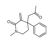1-methyl-3-methylidene-4-(2-oxopropyl)-4-phenylpiperidin-2-one结构式