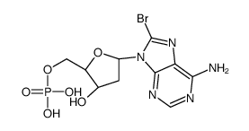 [(2R,3S,5R)-5-(6-amino-8-bromopurin-9-yl)-3-hydroxyoxolan-2-yl]methyl dihydrogen phosphate Structure