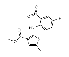 2-(4-fluoro-2-nitro-anilino)-5-methyl-thiophene-3-carboxylic acid methyl ester结构式